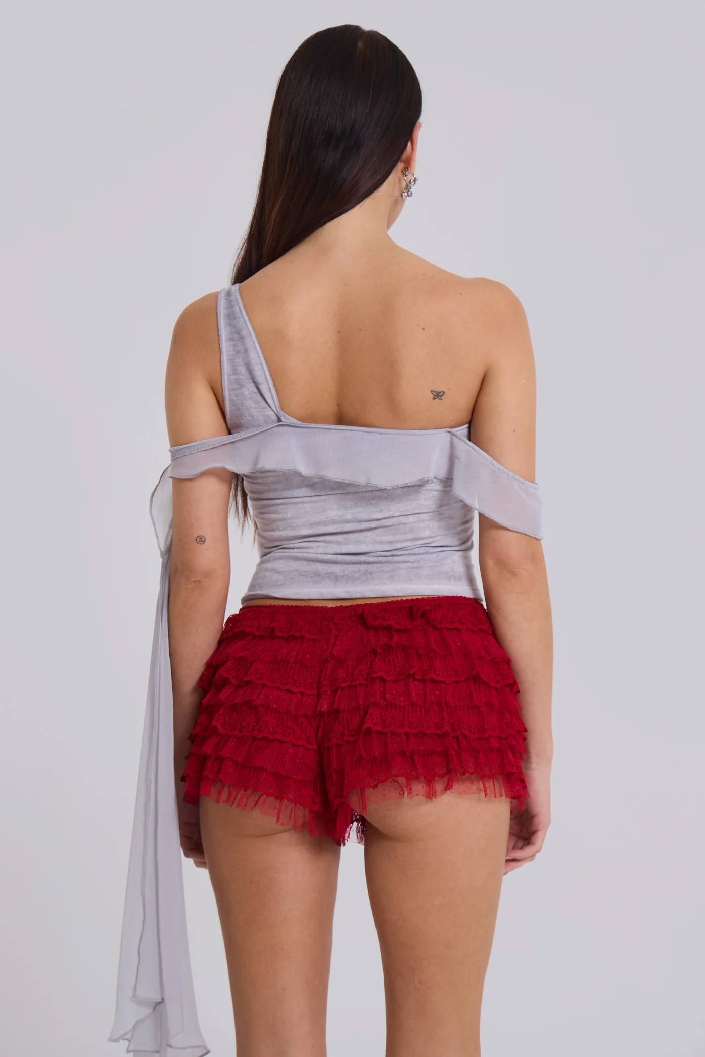 Scarlet Red Rhea Lace Bloomer Shorts - Image 4