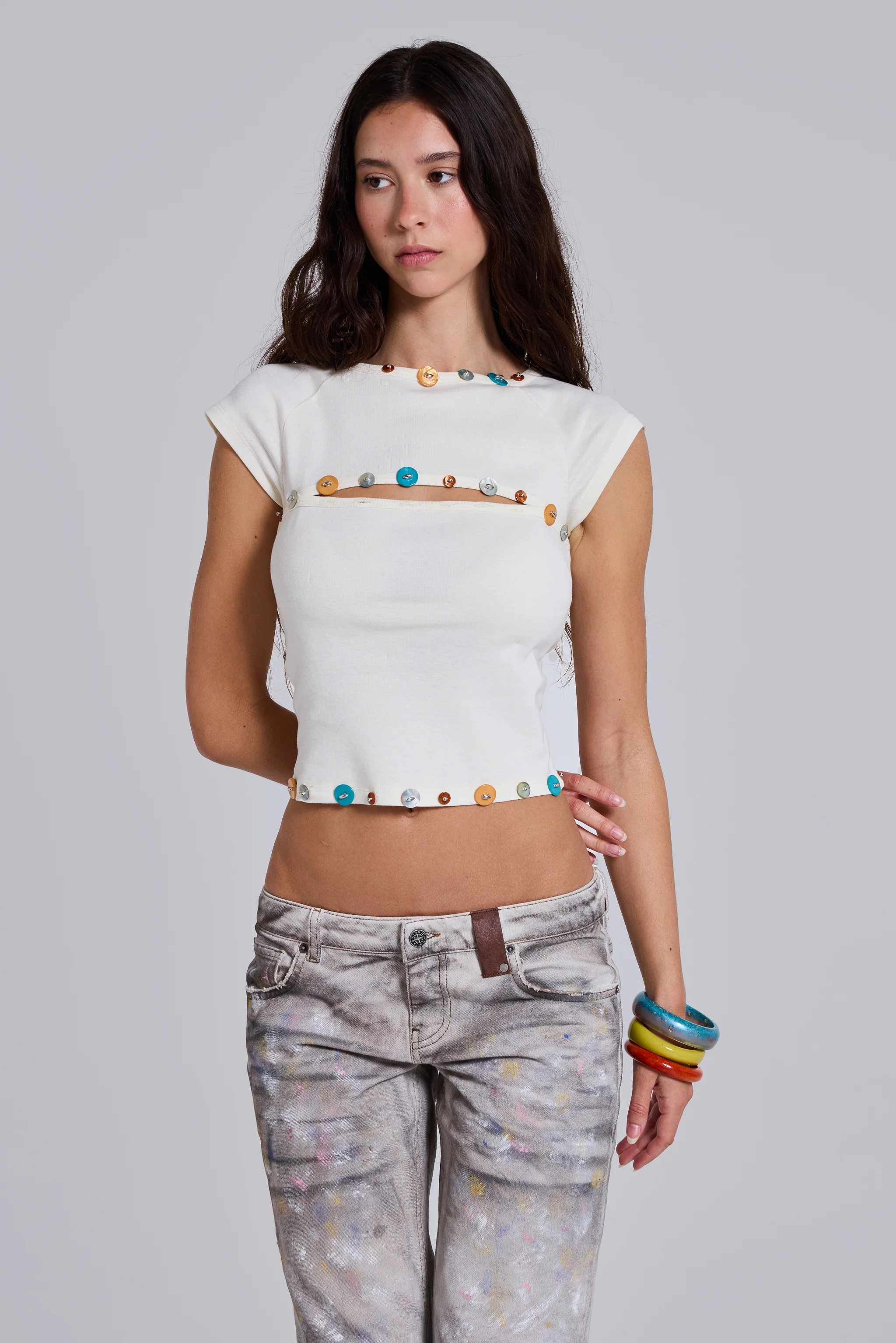 Solira Button Cut Out Top - Image 4