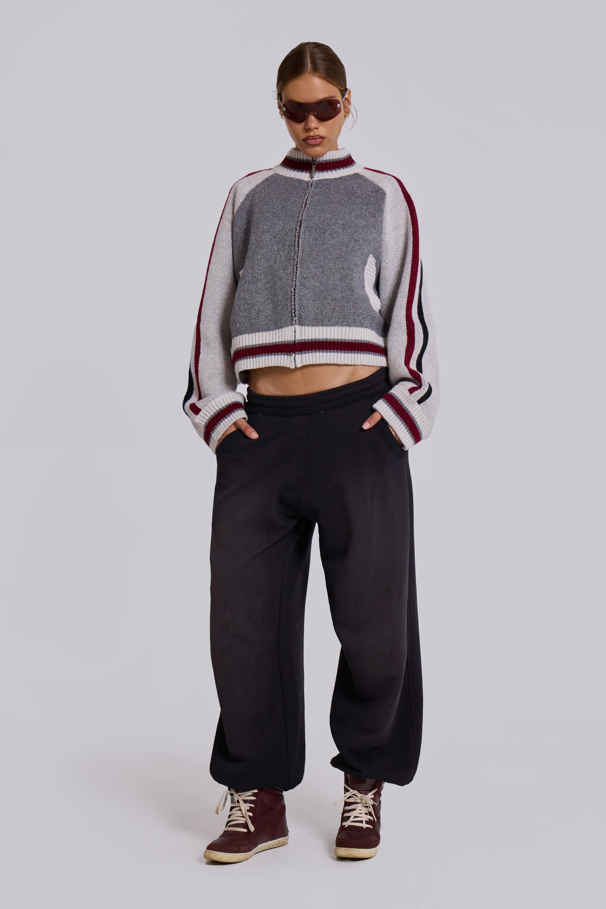 Grey Team 85 Knitted Bomber Jacket - Image 12