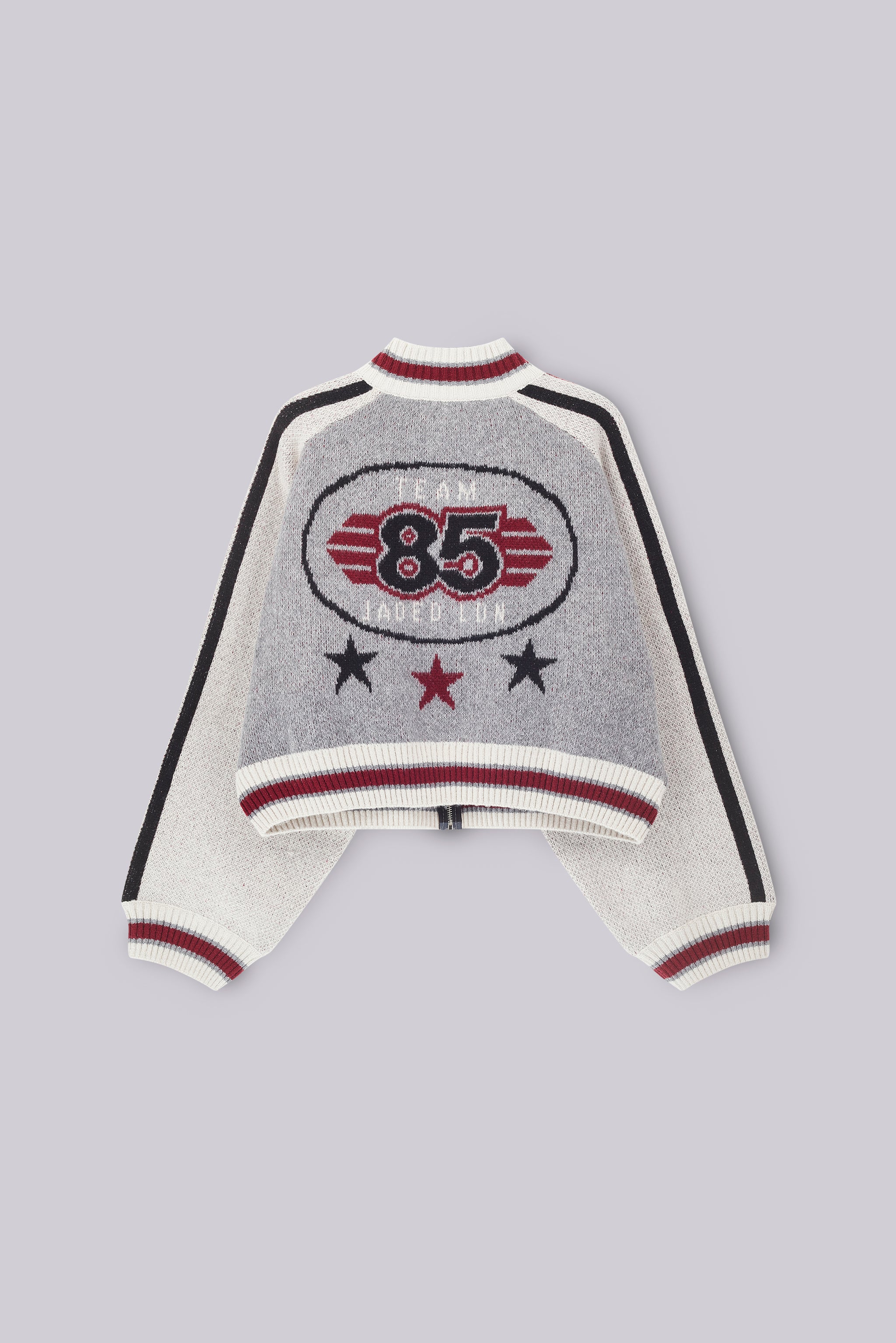 Grey Team 85 Knitted Bomber Jacket - Image 2