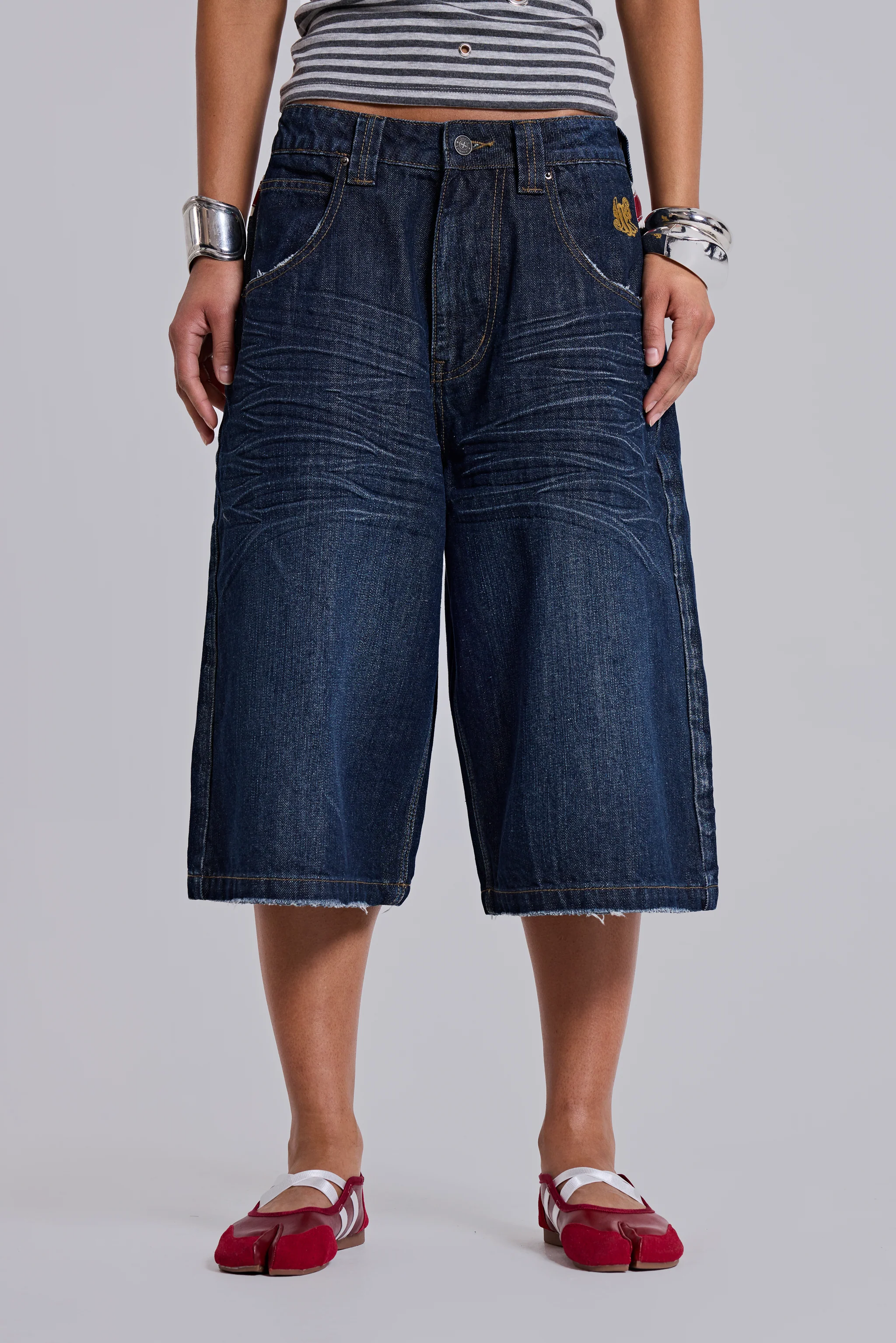 Union Jack Indigo Colossus Jorts - Image 7