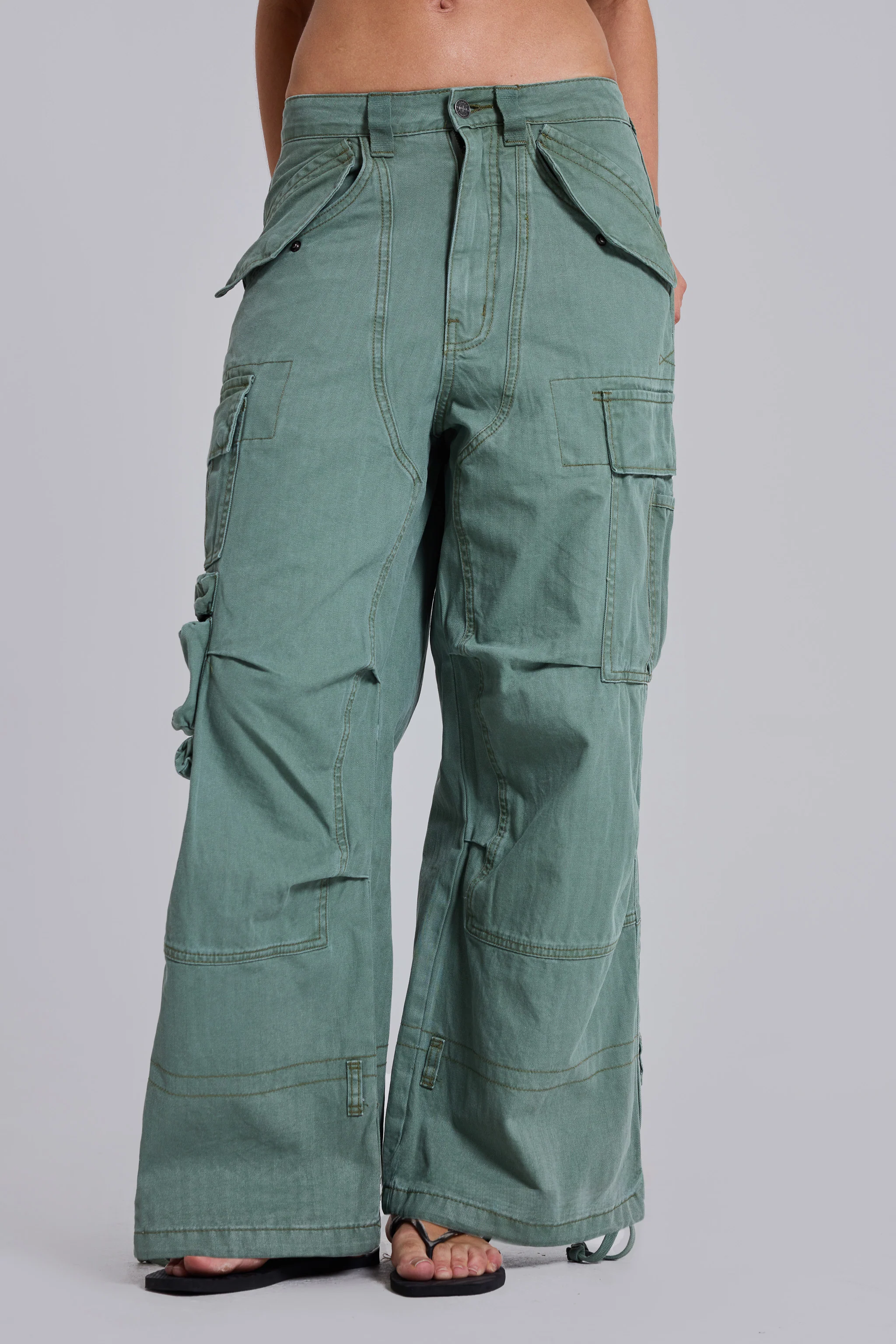 Utility Khaki Cargo Pants - Image 2