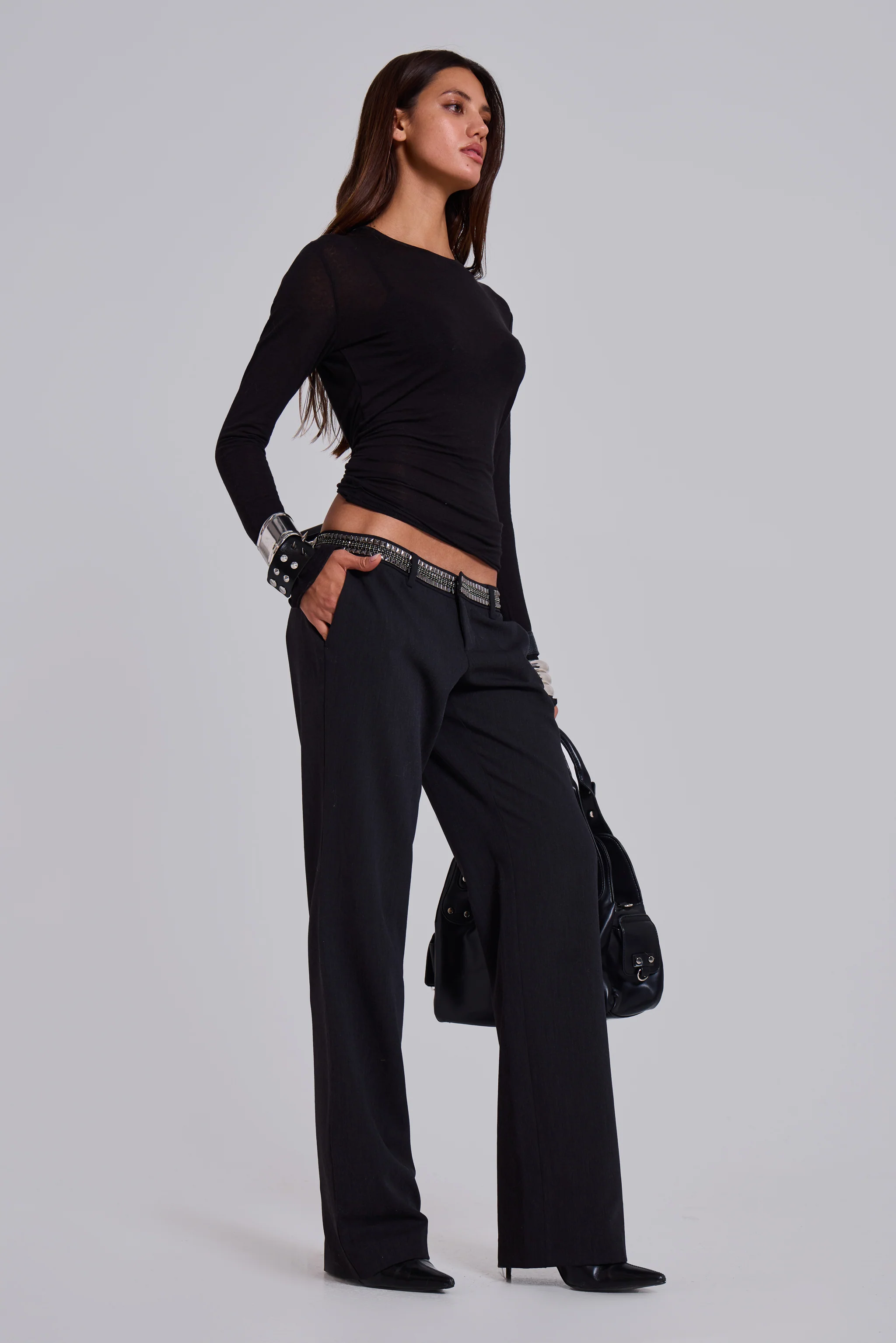 Venissa Embellished Low Rise Tailored Trousers - Image 5
