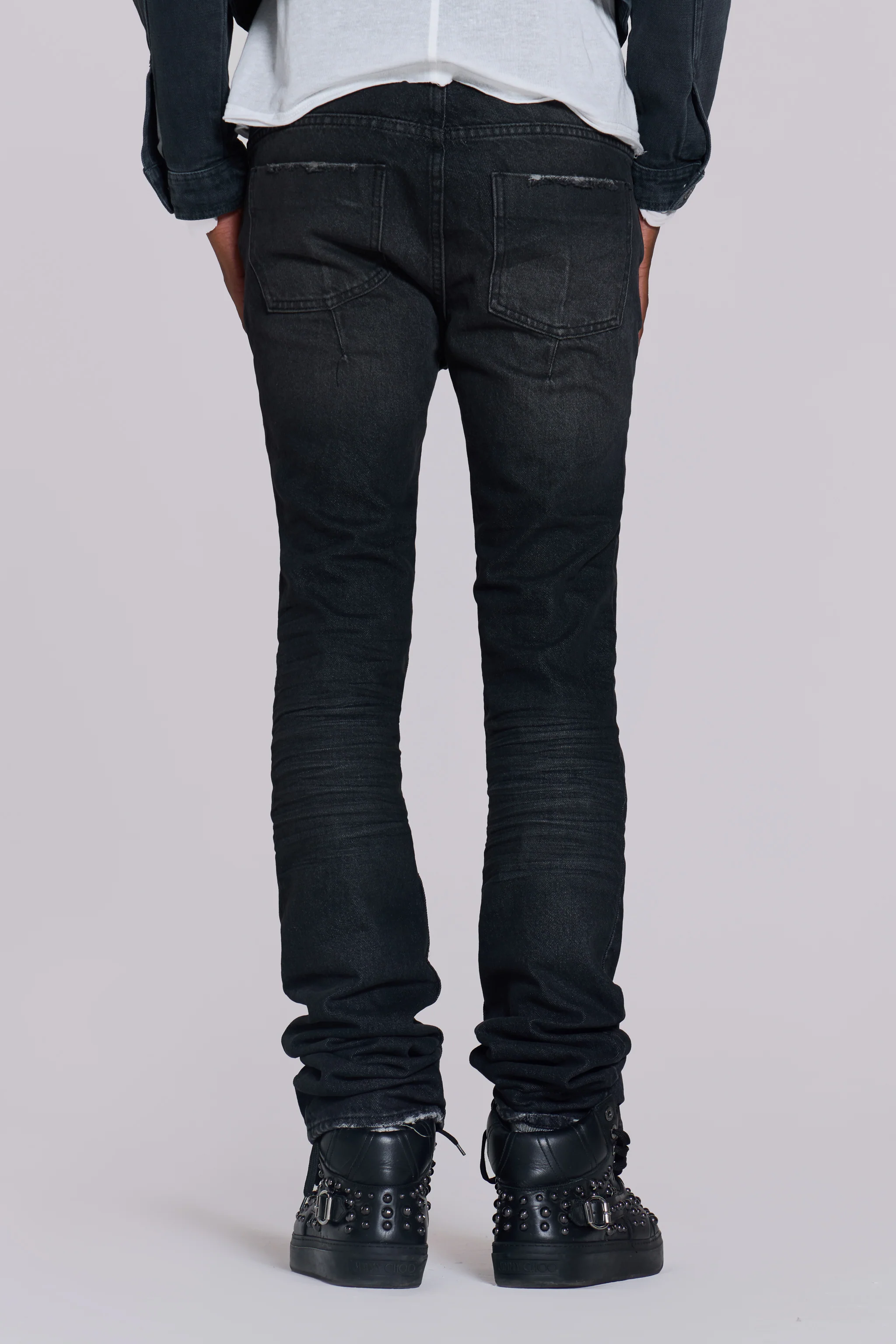 Washed Black Drain Jeans - Image 9
