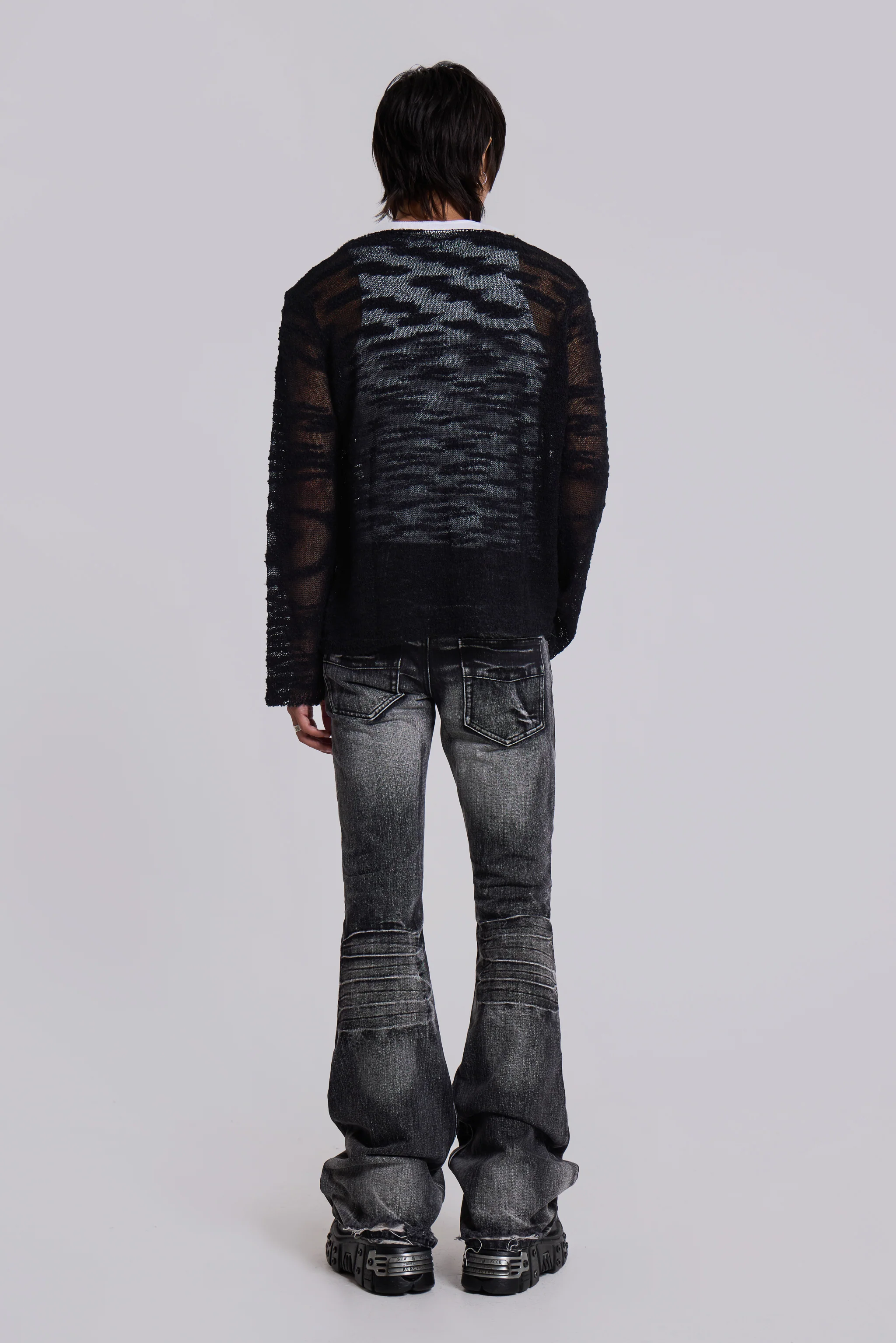 Washed Black Drift Bootcut Jeans - Image 8