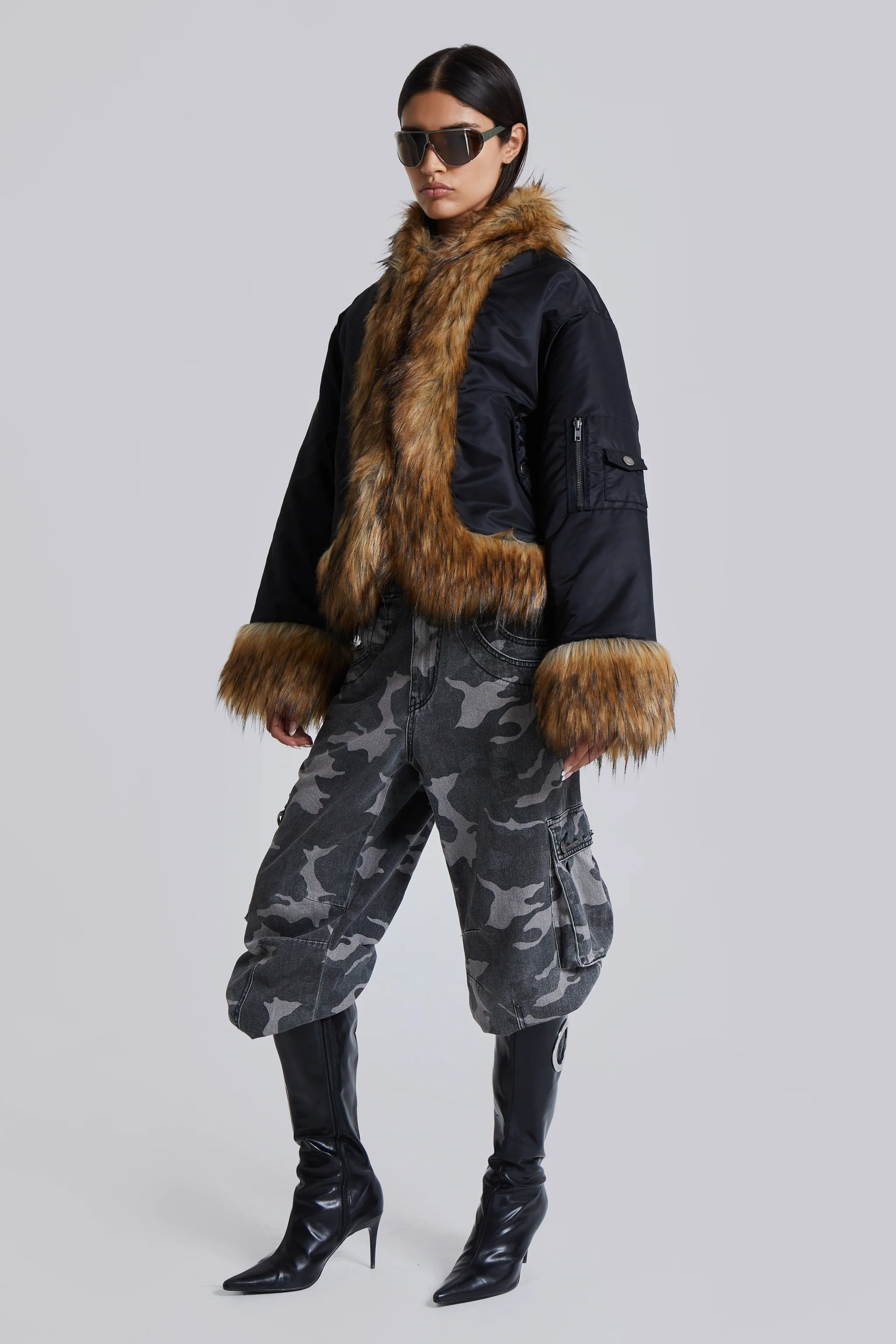 Washed Black Trooper Camo Cargo Pant - Image 2