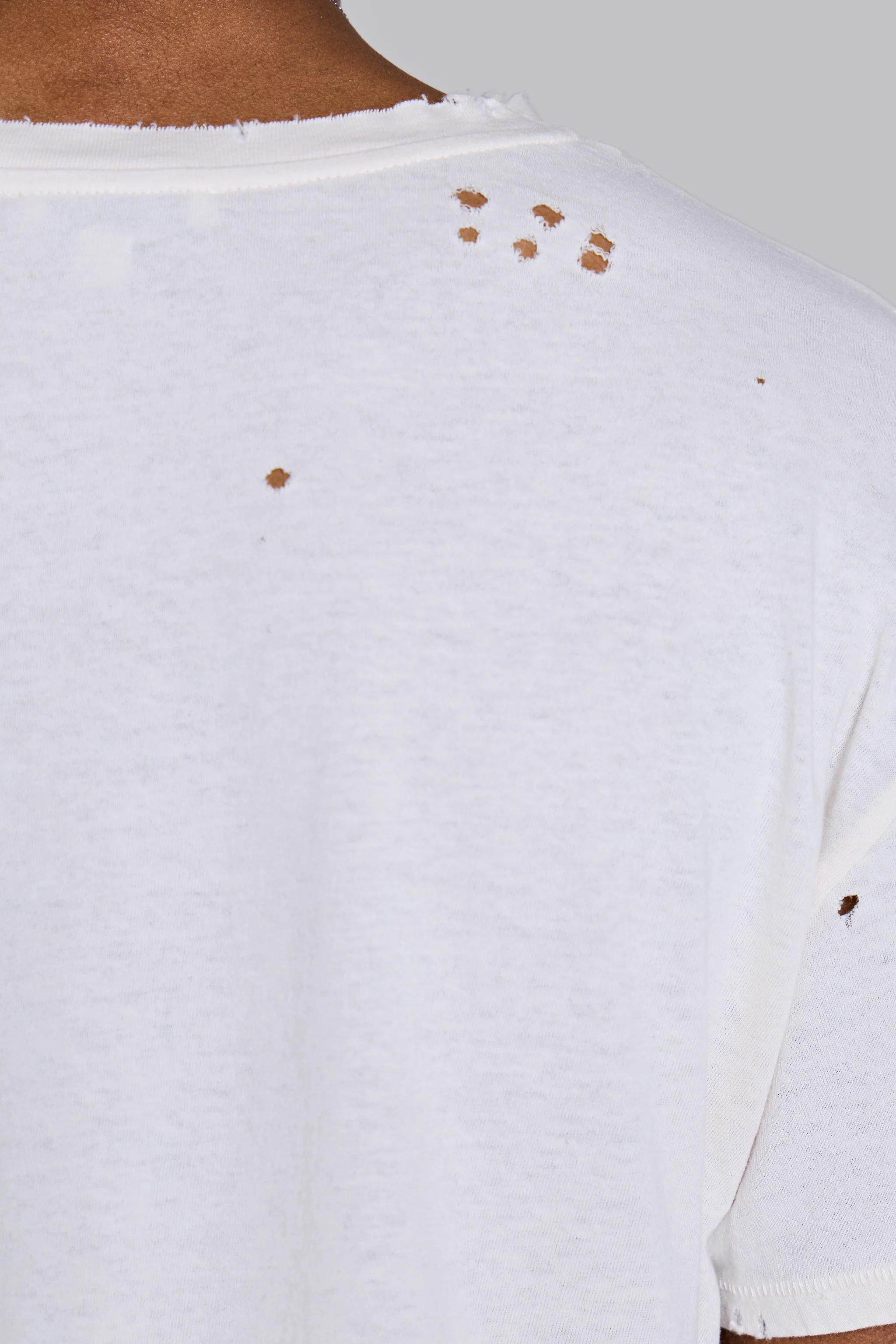 White Etching Cropped T-Shirt - Image 4