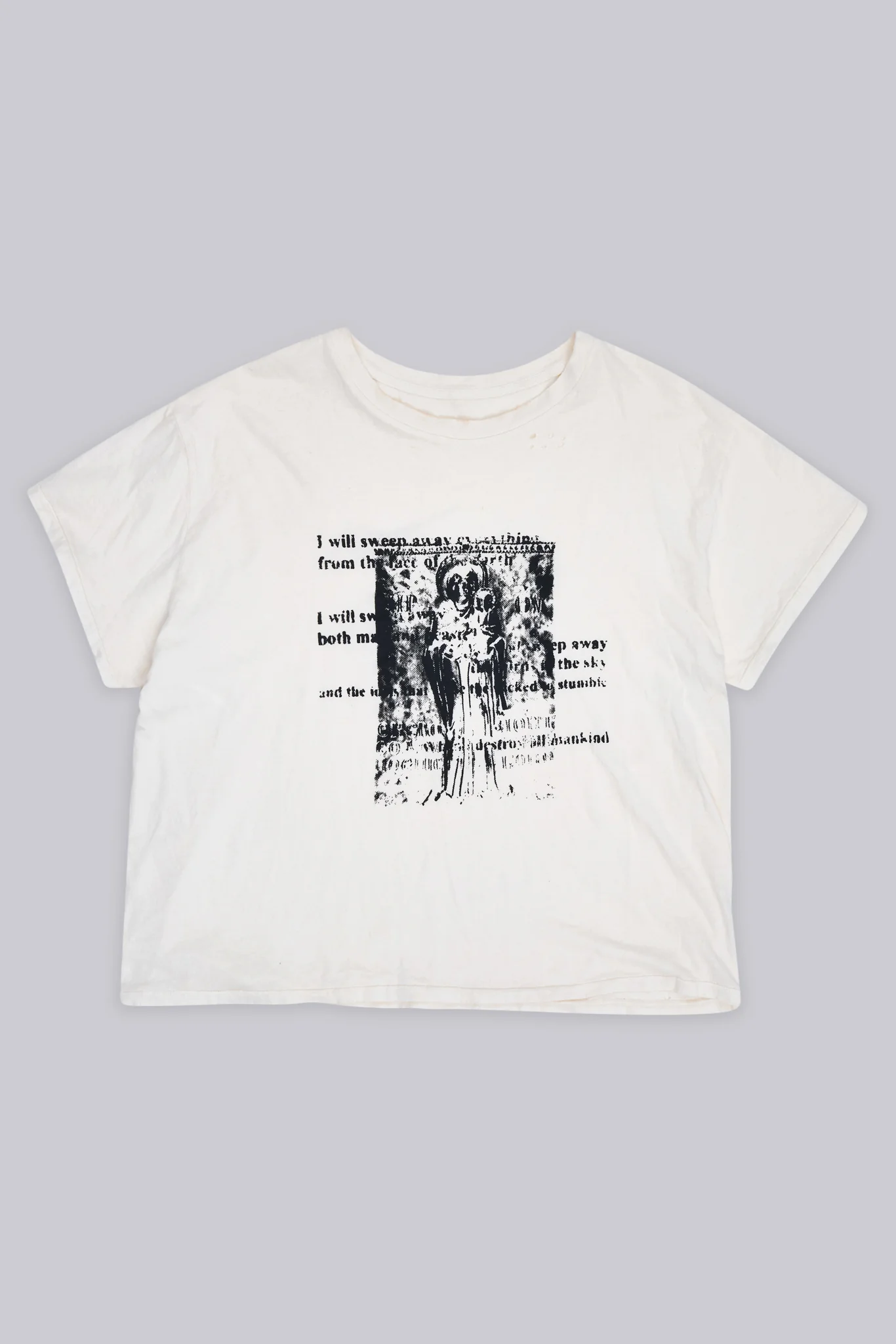 White Etching Cropped T-Shirt - Image 5