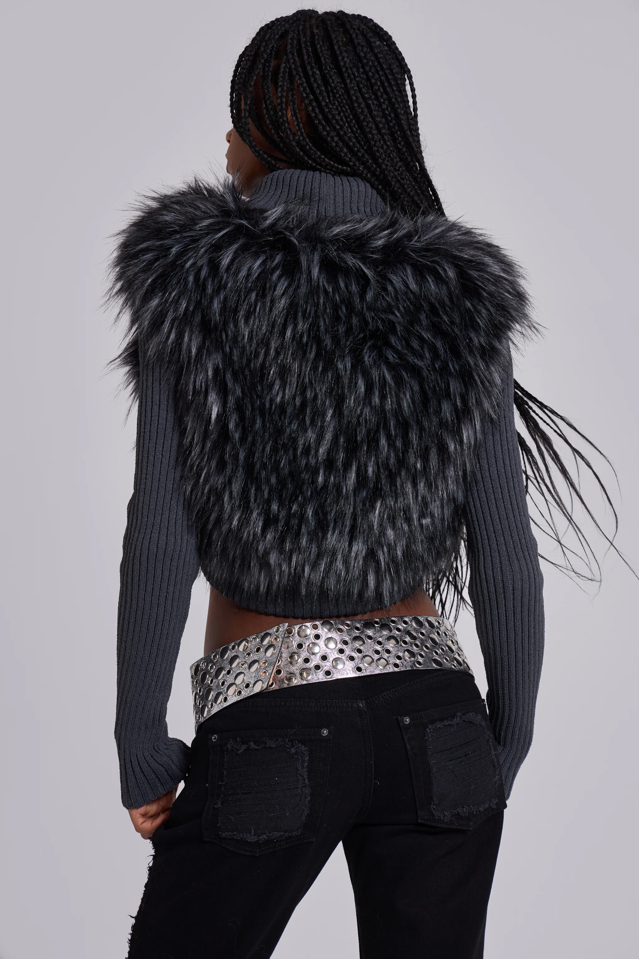 Osmium Studded Belt In Silver - Image 4