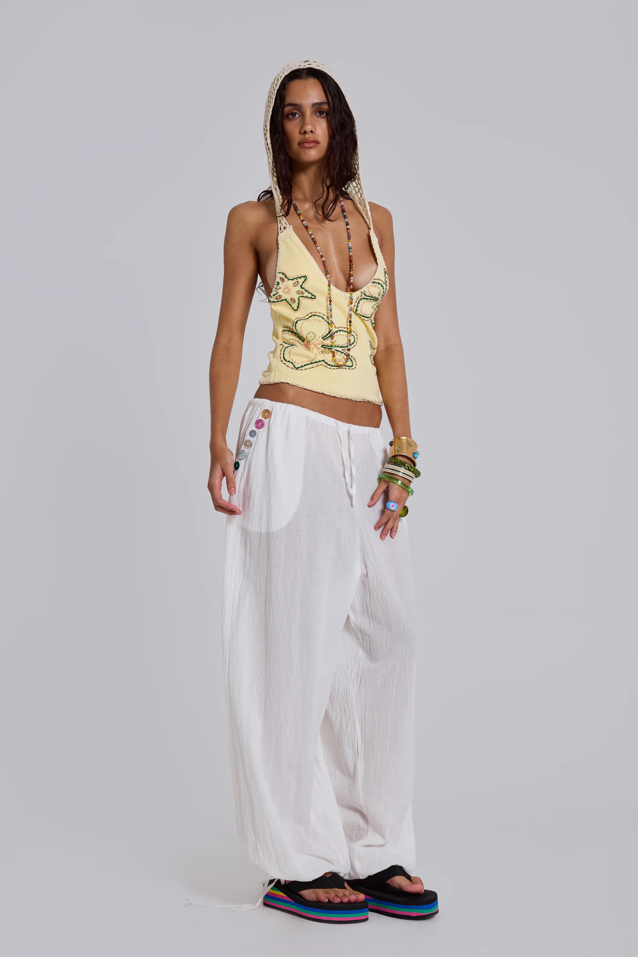 Zelya Beaded Crochet Halter Top - Image 2